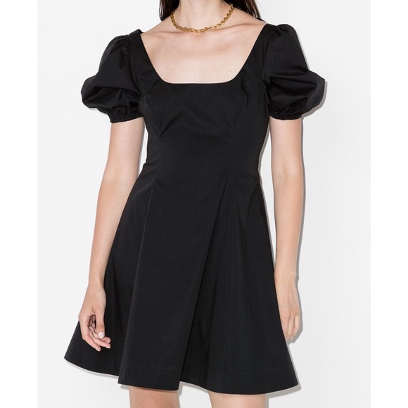 STAUD Dresses & Skirts - Staud black puff sleeve Leila mini dress black 8